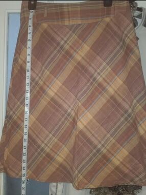 Plaid A-Line Women’s Skirt in Rust and Yellow